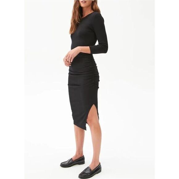 New. Michael Stars black ruched dress. 2X. Retails $129 - Picture 2 of 12